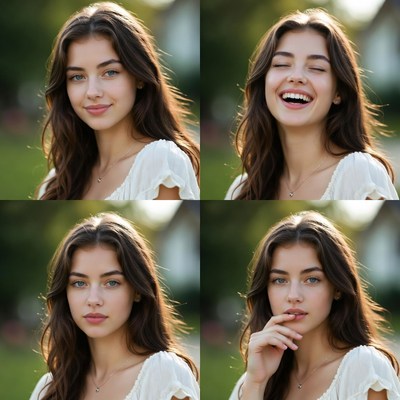 Portraits of a smiling young woman