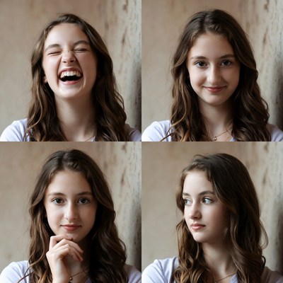 Expressions of a young girl