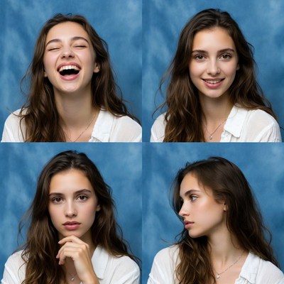 Expressive portraits of young woman