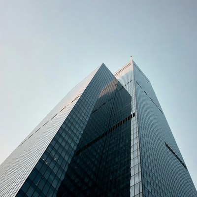 Modern skyscraper under clear sky