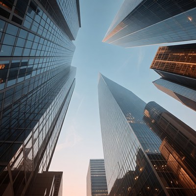 Skyscrapers under a clear sky