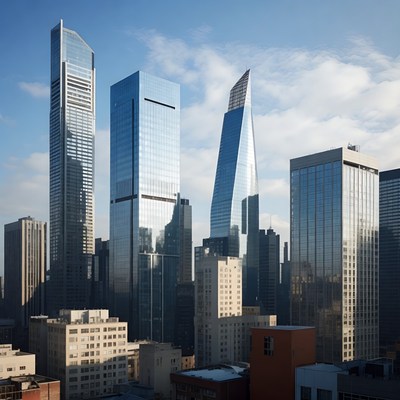Modern skyscrapers rise in downtown skyline