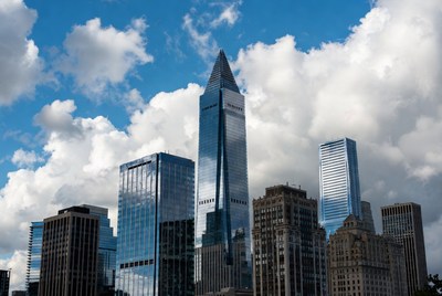 Skyscrapers under dramatic clouds