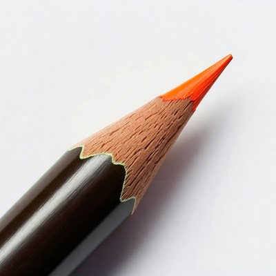 Bright orange colored pencil tip
