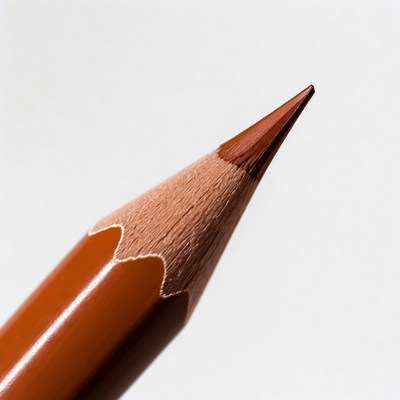 Brown colored pencil close-up shot