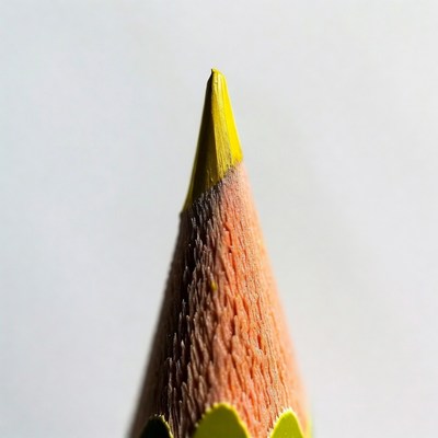 Close-up of yellow pencil tip
