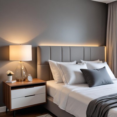 Modern bedroom with stylish decor