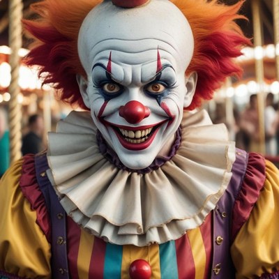 Colorful clown at the carnival