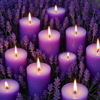 Serenity with lavender and candles