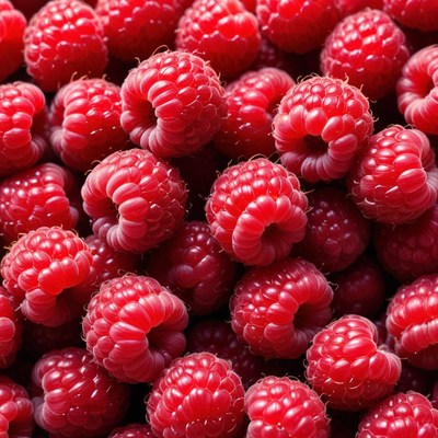 Fresh raspberries in close up