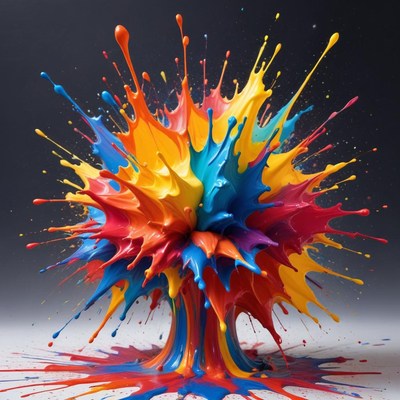 Colorful paint splash explosion
