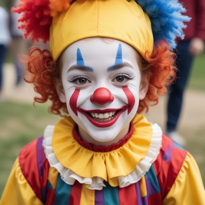 Joyful clown at outdoor festival