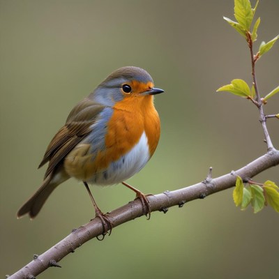 Colorful bird perched on branch
