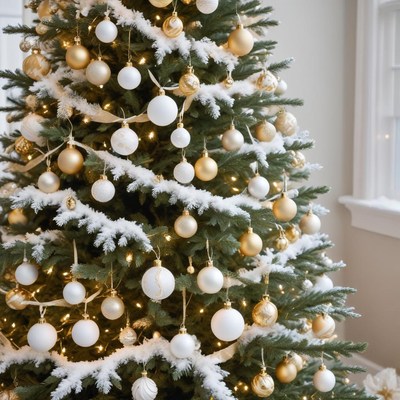 Elegant christmas tree decorations display