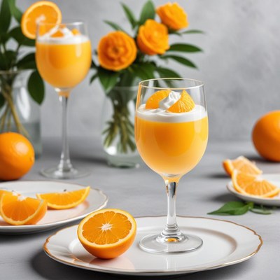 Refreshing orange drink display