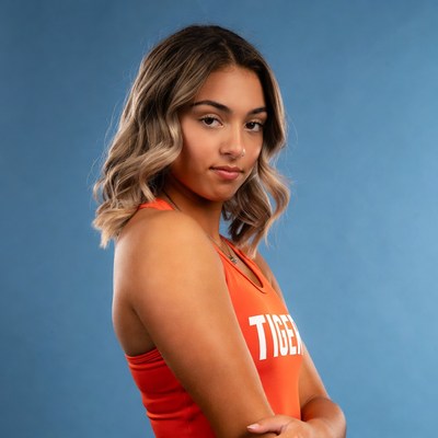 Confident young athlete in bright attire