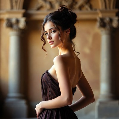Elegant woman in classic setting
