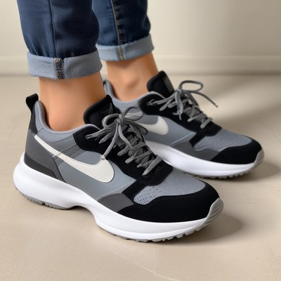 Stylish sneakers in a neutral setting