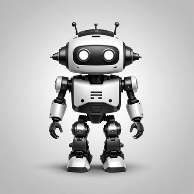 Friendly robot standing in simple design