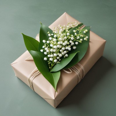 Elegant gift wrapped with flowers