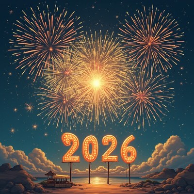 Fireworks welcoming the new year