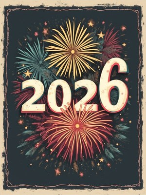 Celebrating new year 2026 with fireworks