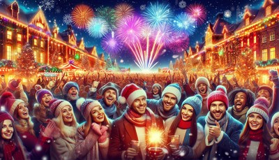 Festive celebration with fireworks display