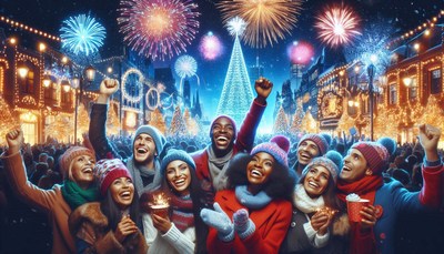 Celebrating new year with friends