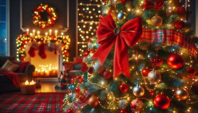 Christmas tree with cozy decor