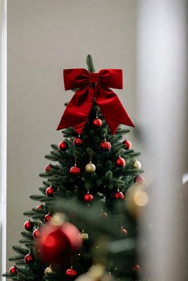 Festive christmas tree with ornaments