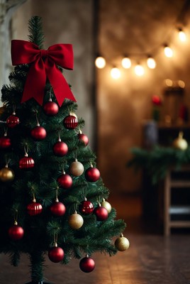 Festive christmas tree decor