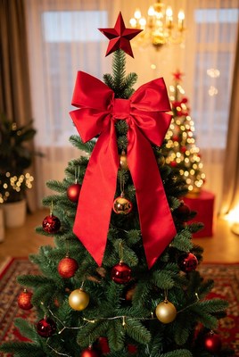 Brightly decorated christmas tree