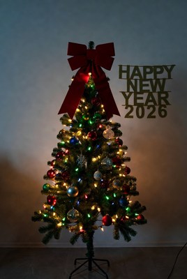 Bright christmas tree celebration