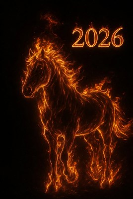 Fiery horse silhouette for 2026