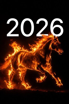 Fiery horse representing future