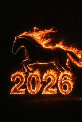Horse in flames for new year 2026