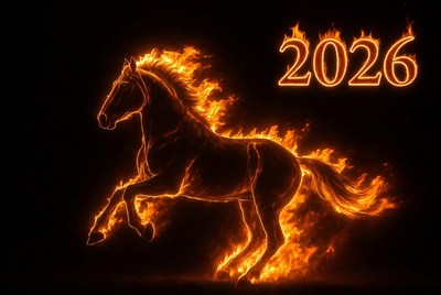 Fiery horse symbolizes new beginnings