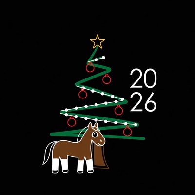Christmas tree with horse design