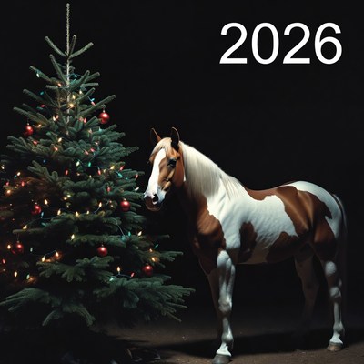 Horse beside christmas tree 2026