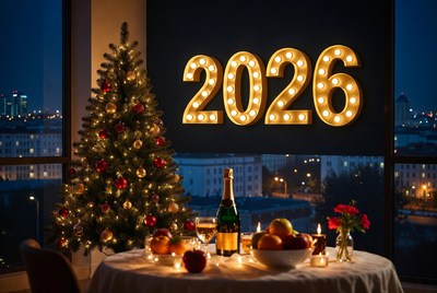 Festive new year celebration setup