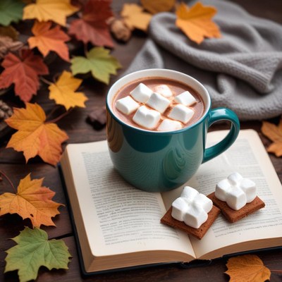 Cozy hot chocolate with autumn vibes