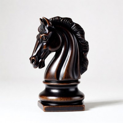 Elegant carved wooden chess piece