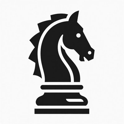 Chess piece horse silhouette design