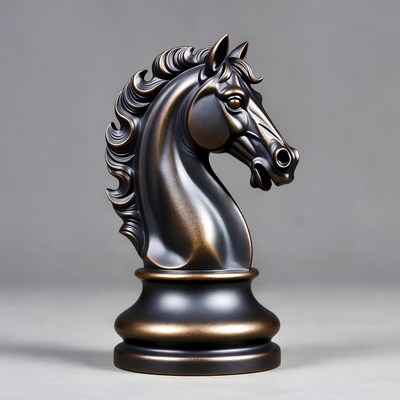 Elegant horse sculpture in dark tones