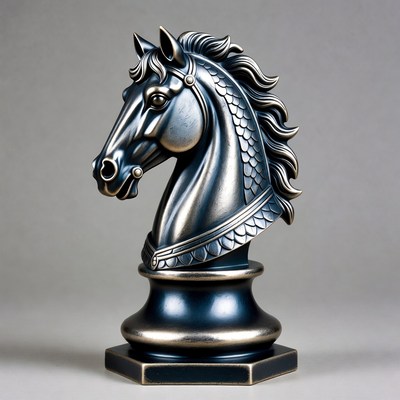 Elegant horse bust sculpture on display