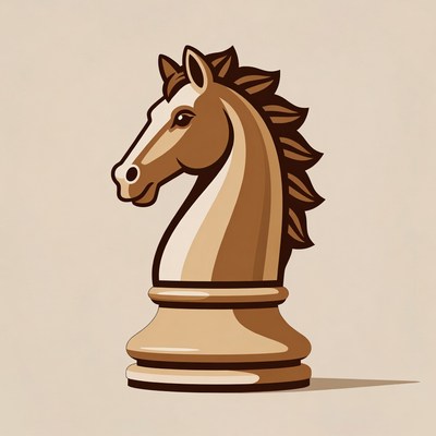 Classic chess knight piece in design