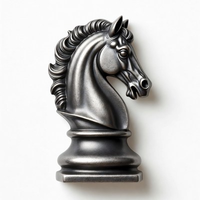 Sleek chess piece in metallic finish