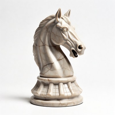 Marble horse statue in simple design