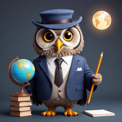 Wise owl in a business suit