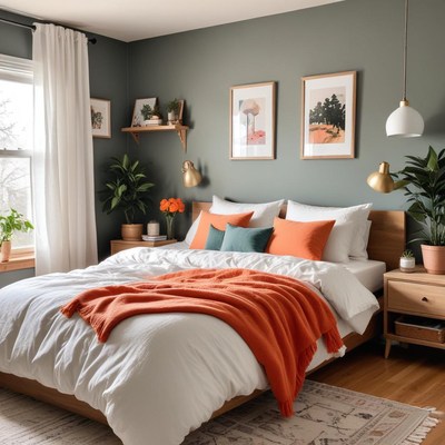 Modern bedroom with cozy style